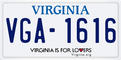 VA license plate VGA1616