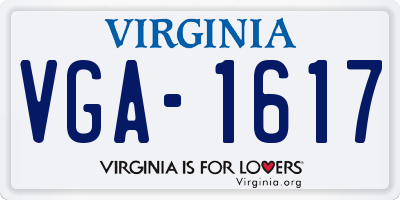 VA license plate VGA1617