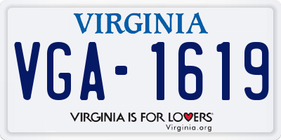 VA license plate VGA1619