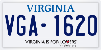 VA license plate VGA1620