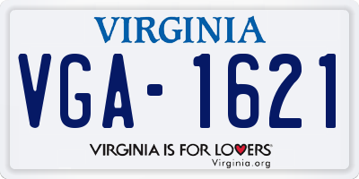 VA license plate VGA1621