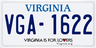 VA license plate VGA1622