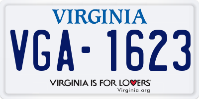 VA license plate VGA1623