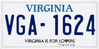 VA license plate VGA1624