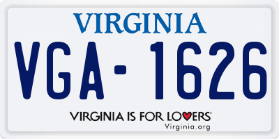 VA license plate VGA1626
