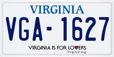 VA license plate VGA1627