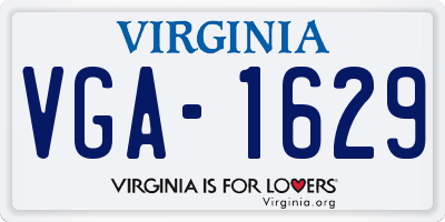 VA license plate VGA1629