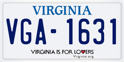 VA license plate VGA1631