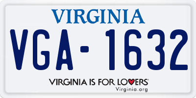 VA license plate VGA1632