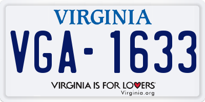 VA license plate VGA1633