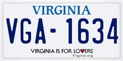VA license plate VGA1634