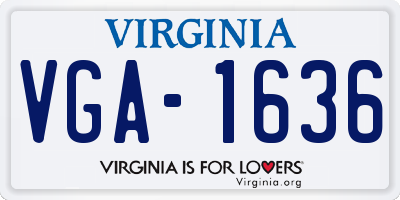 VA license plate VGA1636