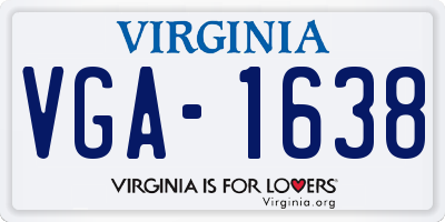 VA license plate VGA1638