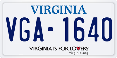 VA license plate VGA1640