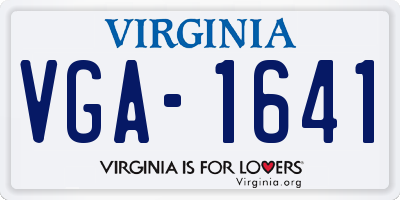 VA license plate VGA1641