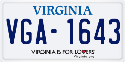 VA license plate VGA1643