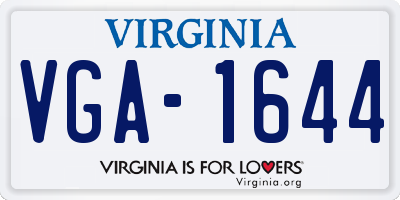 VA license plate VGA1644