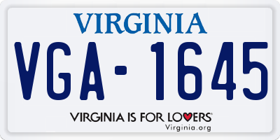 VA license plate VGA1645