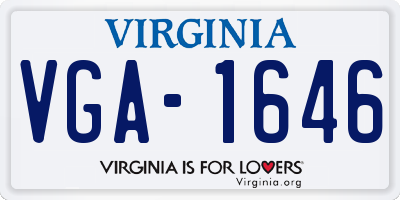 VA license plate VGA1646