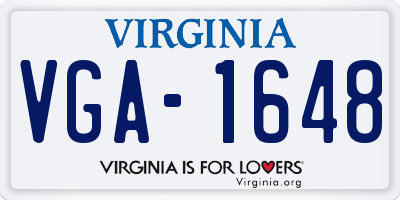 VA license plate VGA1648