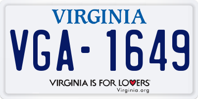 VA license plate VGA1649