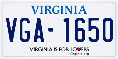 VA license plate VGA1650