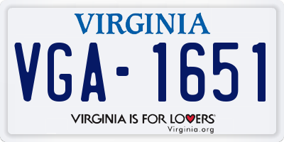 VA license plate VGA1651