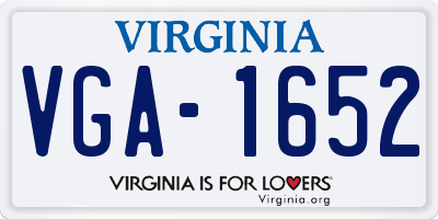 VA license plate VGA1652