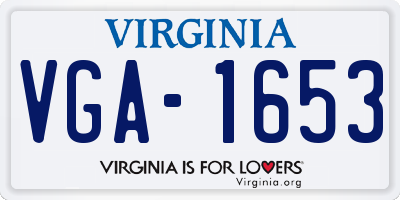 VA license plate VGA1653