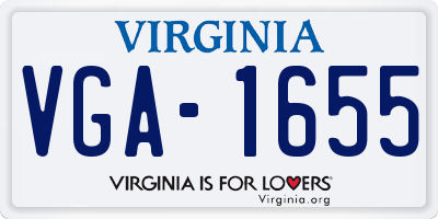 VA license plate VGA1655