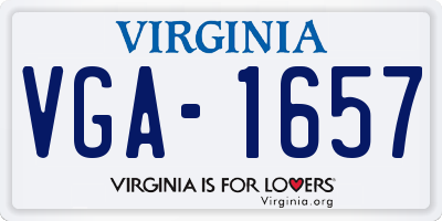 VA license plate VGA1657