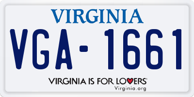VA license plate VGA1661