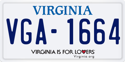 VA license plate VGA1664