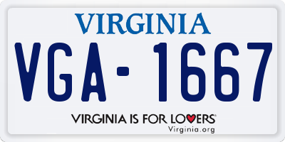 VA license plate VGA1667
