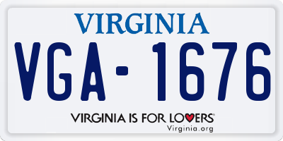 VA license plate VGA1676