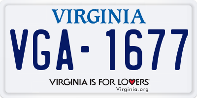 VA license plate VGA1677