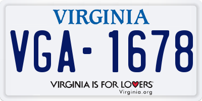 VA license plate VGA1678