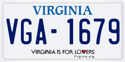 VA license plate VGA1679