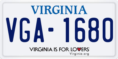 VA license plate VGA1680