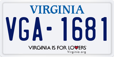 VA license plate VGA1681