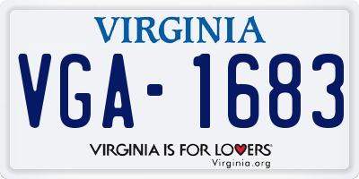 VA license plate VGA1683