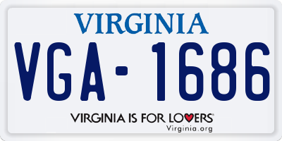 VA license plate VGA1686