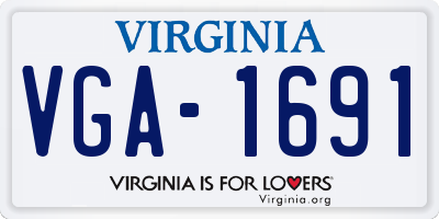 VA license plate VGA1691
