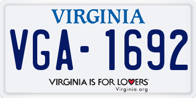 VA license plate VGA1692