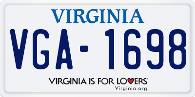 VA license plate VGA1698