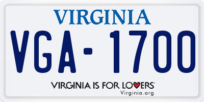 VA license plate VGA1700