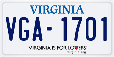 VA license plate VGA1701