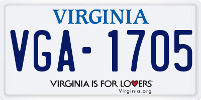 VA license plate VGA1705