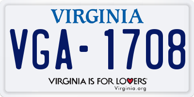 VA license plate VGA1708