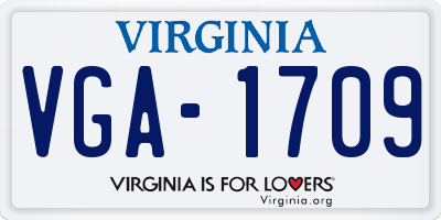 VA license plate VGA1709